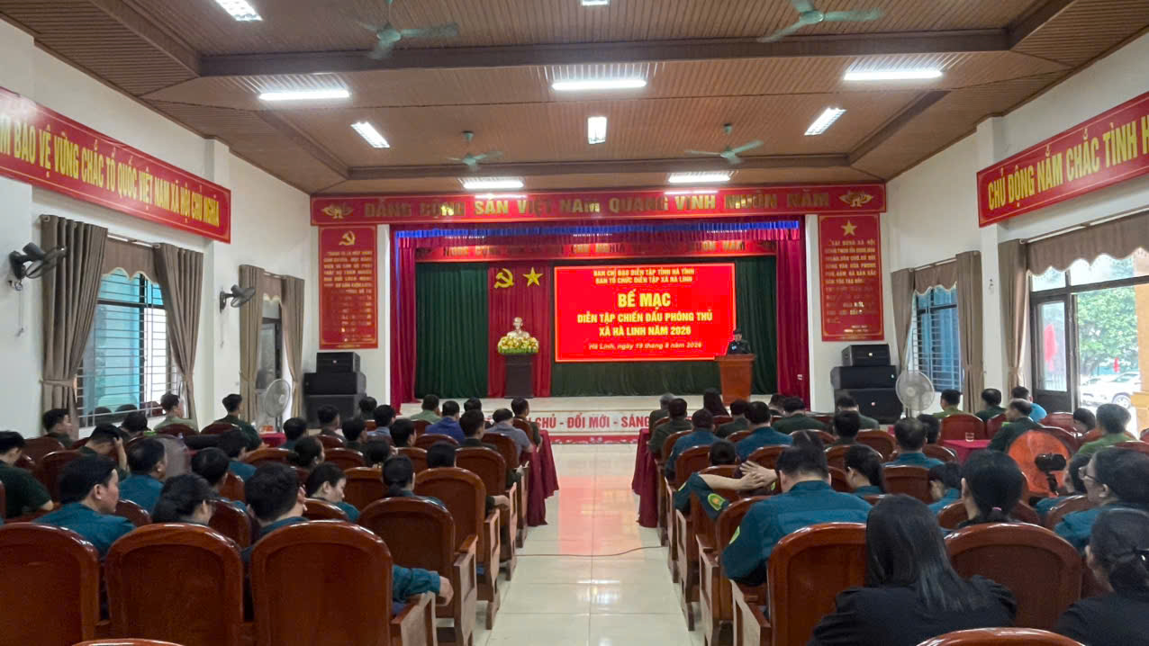 Xã Hà Linh tổ chức Hội nghị bế mạc diễn tập chiến đấu phòng thủ năm 2026
