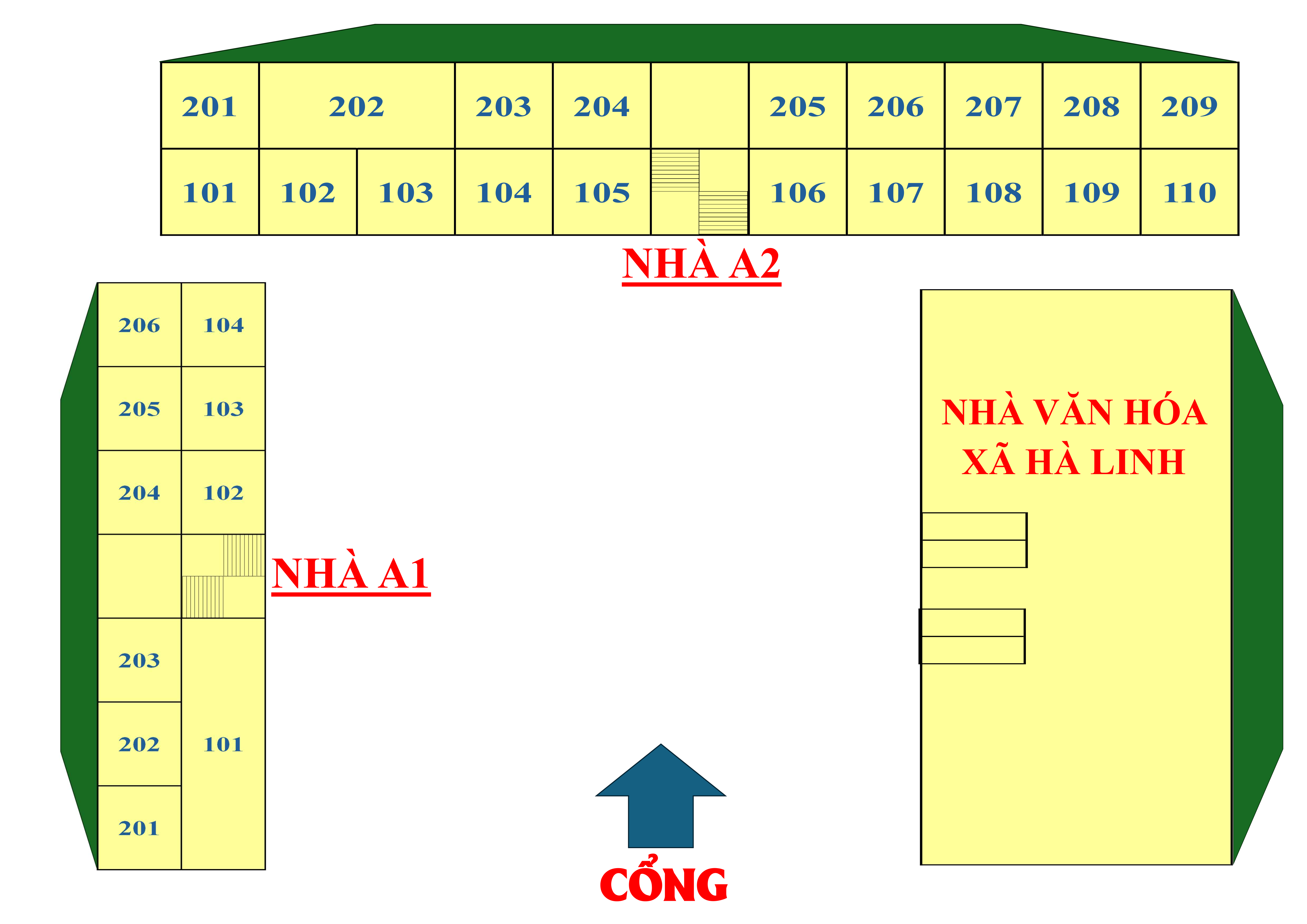 Sơ đồ phòng làm việc xã Hà Linh 