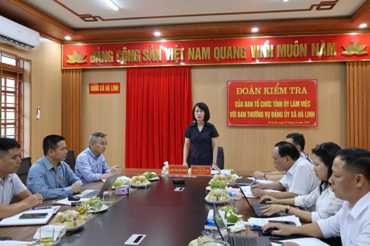 Đoàn công tác của Ban Tổ chức Tỉnh ủy Hà Tĩnh kiểm tra công tác tổ chức xây dựng Đảng tại xã Hà Linh